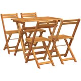 Bistro set 5 pcs Prirodna nafta Čvrsto drvo akacije | shoptok.hr