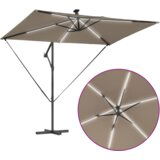 vidaXL Kantaliv dežnik z bananom Taupe 294 x 200 x 254 cm | Shoptok.si