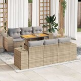 vidaXL 7-dijelni set vrtnih sofa od poliratana s jastucima bež | shoptok.hr