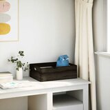  Drvena kutija s ručkama crna 40x30x13 cm puno drvo bor | shoptok.hr