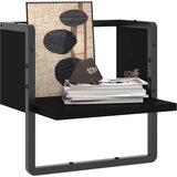  Zidna polica s prečkom crna 30x25x30 cm | shoptok.hr