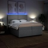  Krevet s oprugama i madracem svjetlosivi 200 x 200cm od tkanine | shoptok.hr