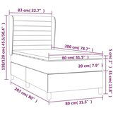  Box spring postelja z vzmetnico krem 80x200 cm blago, (20895146) | Shoptok.si