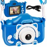  3MP otroški fotoaparat LCD SD FULL HD moder + etui in trak | Shoptok.si