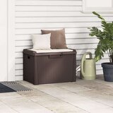  Škatla za shranjevanje z blazino rjava 125 L PP | Shoptok.si