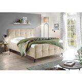 MID.YOU OBLAZINJENA POSTELJA 140 cm x 200 cm , tekstil, leseni material krem barve | Shoptok.si