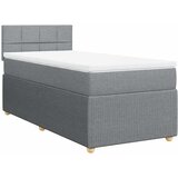  Okvir kreveta s oprugama i madrac svjetlosivi 90x200cm tkanina | shoptok.hr