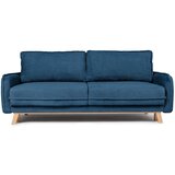 Bonami Selection Modra raztegljiva sedežna garnitura iz rebrastega žameta 218 cm Tori – Cene