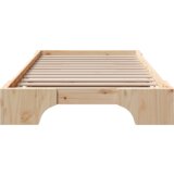 vidaXL Posteljni okvir Naravna barva Trdno borovo les 90 x 190 cm | Shoptok.si