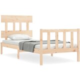 vidaXL Posteljni okvir z vzglavjem 100x200 cm trden les, (20905503) Cene
