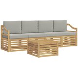 vidaXL Zunanja garnitura za sedenje 5 pcs Bela in svetlo siva, (5000281544) | Shoptok.si