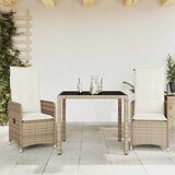  3-dijelni vrtni bistro set od poliratana s jastucima bež | shoptok.hr