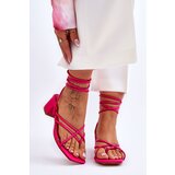 Boto Tied Sandals With High Heels Pink Secret Love | Shoptok.si