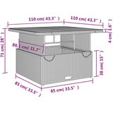 vidaXL Vrtna miza bež 110x110x71 cm poli ratan in akacijev les | Shoptok.si