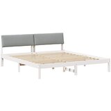  Okvir kreveta s uzglavljem Bijela i svijetlosiva 200 x 200 cm | Eponuda.com