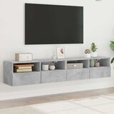vidaXL Stenska TV omarica 2 kosa betonsko siva 80x30x30 cm inž. les | Shoptok.si