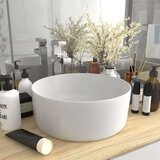  Razkošen umivalnik okrogel mat bel 40x15 cm keramičen, (21409330) | Shoptok.si