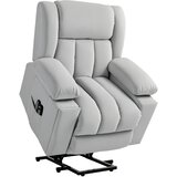 HOMCOM televizijski naslonjač s pomočjo pri vstajanju žamet 101D x 93Š x 104V cm Svetlo siva, (5000242850) | Shoptok.si