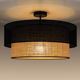  Prislonjen luster BORHO 1xE27/60W/230V prečnik 50 cm crna/juta | Eponuda.com