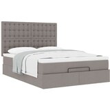 vidaXL Otomanski posteljni okvir z vzmetnico taupe 140x200 cm blago | Shoptok.si