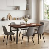  Stol za blagovanje s prirodnim rubom 160 x 90 x 75 cm - tamno smeđa i crna 160 x 90 x 75 cm Živi rub | shoptok.hr