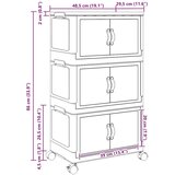 vidaXL Složiva kutija za pohranu kotačima 3razine 28 L 48,5x29,5x86 cm | shoptok.hr