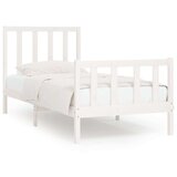  Posteljni okvir bel iz trdnega lesa 100x200 cm, (20645840) | Shoptok.si