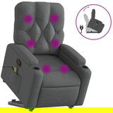 Maison Chic masažni naslanjač - Relax naslanjač s funkcijo vstajanja temno sivo blago, (22134447) | Shoptok.si
