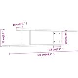  TV polica boja hrasta 125 x 18 x 23 cm konstruirano drvo | shoptok.hr