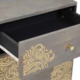vidaXL Noćni ormar s ladicama Siva 50 x 33 x 60 cm masivno drvo manga | shoptok.hr
