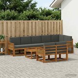 Set vanjskih sofa 9 kom. Prirodna i antracit Poliester | shoptok.hr