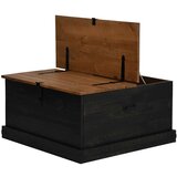 vidaXL Skrinja za shranjevanje HALDEN črna 91x91x47cm Masivni les, bor | Shoptok.si