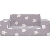  Dječji dvosjed svjetlosivi sa zvjezdicama od mekanog pliša Siva 2-Seater | Shoptok.si