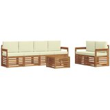  Set vanjskih sofa 7 pcs Prirodna i krem Čvrsto drvo akacije | Eponuda.com