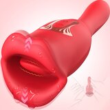 SuperLove French Kissing Tongue Dual Vibrator Red Cene