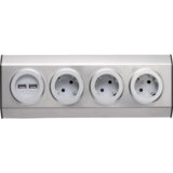 Home Strujni razdjeljnik sa 3 utičnice + USB, INOX – KNV 03/USB | Eponuda.ba