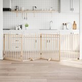vidaXL Vrata za pse s vratašcima 4 panela sklopiva 320 cm drvo topole | shoptok.hr
