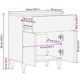vidaXL Noćni ormarić s ladicama Bež 50 x 33 x 60 cm masivno drvo manga | shoptok.hr