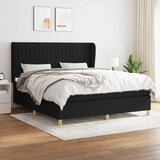vidaXL Box spring postelja z vzmetnico črna 180x200 cm blago Cene