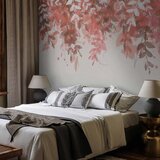  Foto tapeta - Under vegetation - hanging vines of pink leaves on a neutral background 98x70 | shoptok.hr
