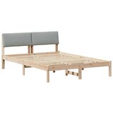  Okvir kreveta s uzglavljem Smeđa i svijetlo siva 150 x 200 cm | shoptok.hr