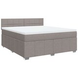 vidaXL Box spring postelja z vzmetnico taupe 180x200 cm blago, (21305941) | Shoptok.si