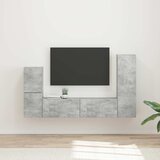  Set TV komoda Zidne 4 pcs Betonski sivi Konstruirano drvo Cijene