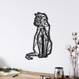 Wallxpert metalni zidni ukras 5029, geometrijska mačka koja sedi, 38 x 61 cm, crni Cene