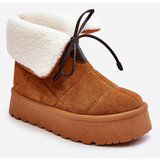 Boto Women's Platform Snow Boots with Fur Camel Olimuka | Shoptok.si