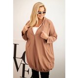 Kesi Women's Plus Size cotton hoodie with a zipper cappuccino Cijene