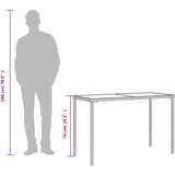  Vrtni stol sa staklenom pločom sivi 115x54x74 cm od poliratana | shoptok.hr