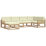 vidaXL Zunanja garnitura za sedenje 5 pcs Bela in krem Poliester, (5000280869) | Shoptok.si