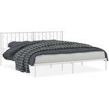 Metalni okvir za krevet s uzglavljem bijeli 193x203 cm | shoptok.hr