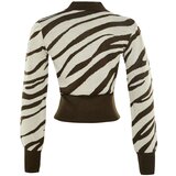 Trendyol Ženski džemper Zebra sa uzorkom sive boje kaki | ePonuda.com